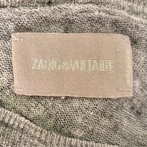 Zadig & Voltaire Killy Tdl Linen Sweater Gray - Picture 10 of 10